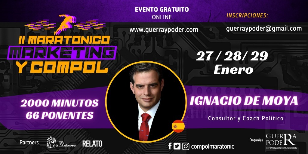 Ignaciodemoya's tweet photo. ✅ No te lo pierdas!!
.
II Maratónico #Marketing y #Compol Evento gratis, online, 60 ponentes y 1600 minutos de #comunicación.
.
📌 Registro: https://t.co/TtOnZcxuAS
.
📅 27, 28 y 29 Enero 2022
.
#maratonicomk #maratonicocompol https://t.co/v9I1OvRxCr