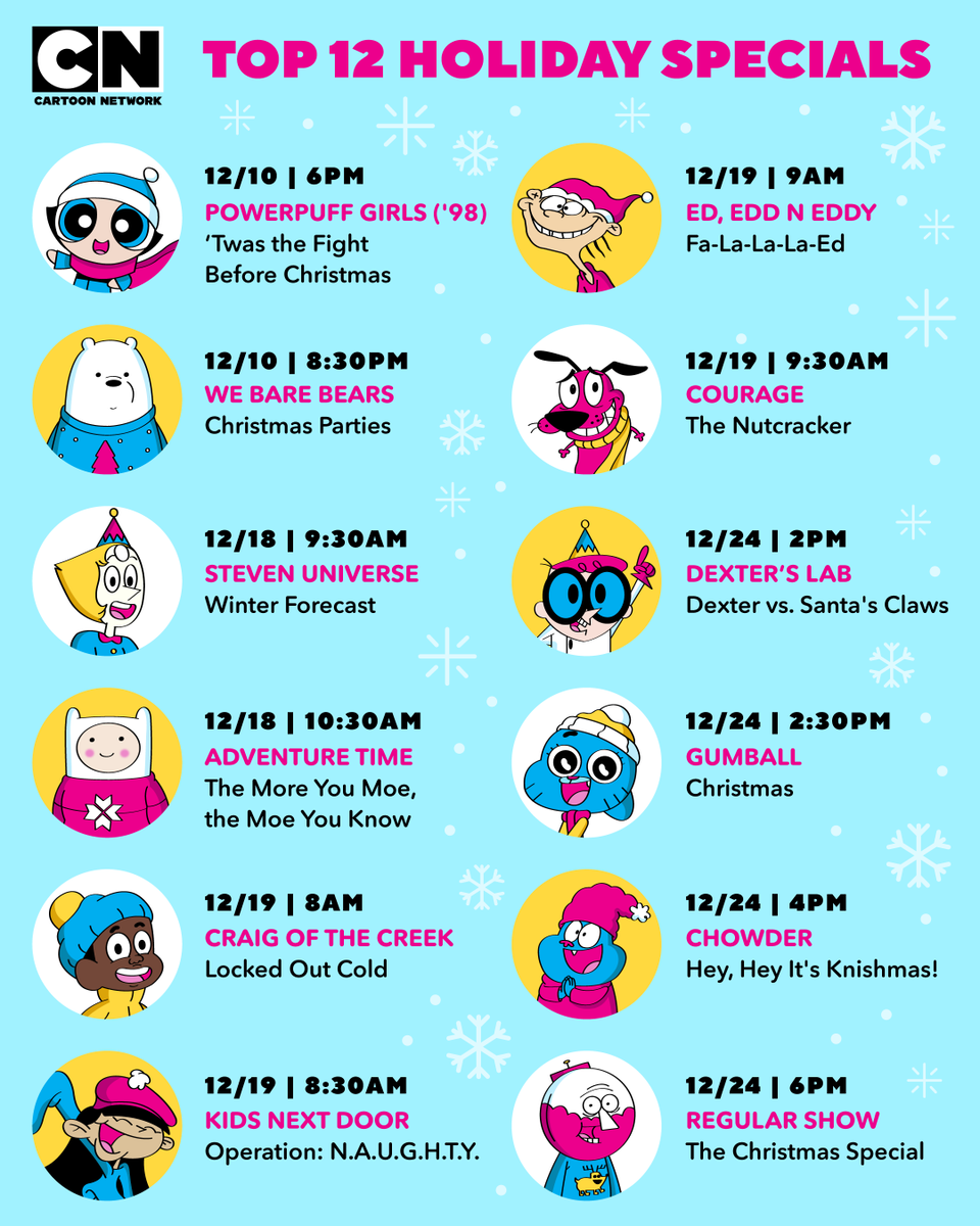 cartoonnetwork's tweet photo. Your present arrived a little early! 🎁❄️ We've got Holiday Specials from your fav new and old school shows ALL MONTH LONG! Which one's your top pick?

The festivities kick off TOMORROW at 6pm on #CartoonNetwork!

#ThrowbackCartoons #ChristmasSpecials #2000scartoons #90scartoons https://t.co/FtFapaE4BA