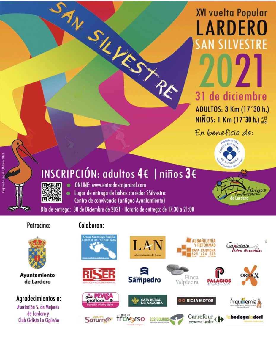 Una vez más gracias a nuestros colaboradores y al <a href="/AytoLardero/">Ayuntamiento de Lardero</a> #EstamosDeVuelta #SanSilvestreLardero2021
