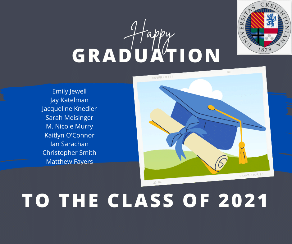 Congratulations to our students graduating this week! You embraced the challenge and are leaving us as strong leaders! We are so proud of you!  <a href="/Creighton/">Creighton University</a> <a href="/Creighton_GS/">Creighton University Graduate School</a> #Creighton #Classof2021