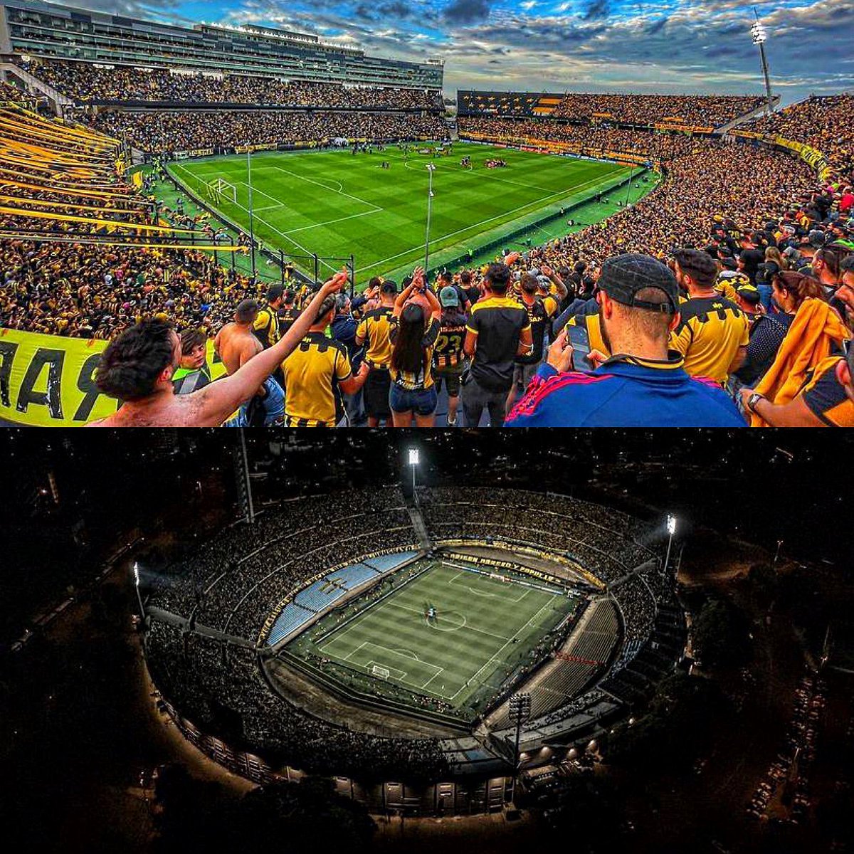 El sábado, Peñarol rompió récord de hinchas en un partido de fútbol uruguayo fuera del Centenario, con 40.000 personas, en el cierre del clausura. Y este martes, 50.000 hinchas de Peñarol asistieron al Centenario para definir el campeón del año. 90.000 personas en 3 días. Locura.