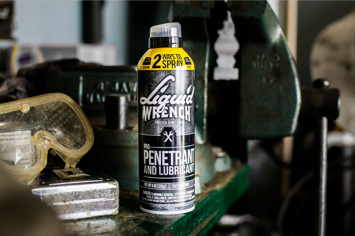 LIQUID WRENCH Pro Penetrant &amp; Lubricant is a 2-in-1 industrial solution with TWO WAYS TO SPRAY! The twist cap offers a narrow stream or a wide spray. This anti-seize formula delivers ultra-fast rust penetration and long-lasting lubrication.