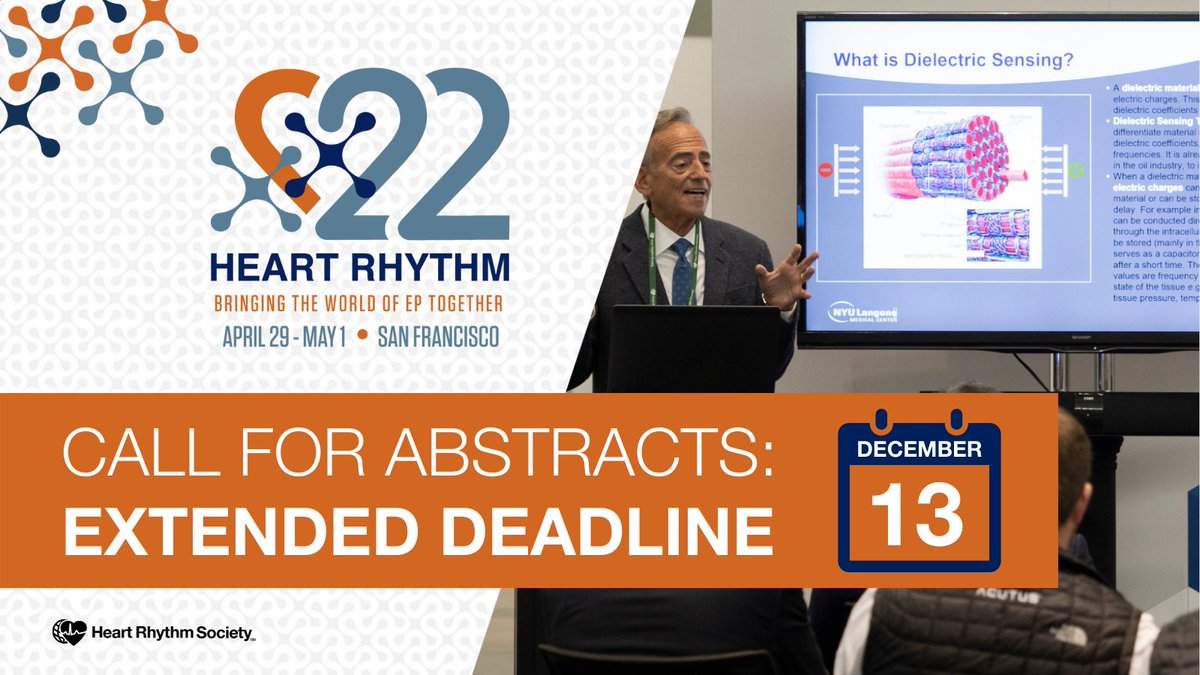 Heart Rhythm Society (@hrsonline) on Twitter photo Don't delay! Submit your science for the premier EP event of the year. There are just days left until the Monday, December 13 extended deadline. #HRS2022 #SanFran #EPeeps <a href="/KennethEllenbo1/">Kenneth Ellenbogen</a> <a href="/AndrewKrahnMD/">Andrew Krahn</a>
SUBMIT HERE > bit.ly/3D1FiqS Don't delay! Submit your science for the premier EP event of the year. There are just days left until the Monday, December 13 extended deadline. #HRS2022 #SanFran #EPeeps <a href="/KennethEllenbo1/">Kenneth Ellenbogen</a> <a href="/AndrewKrahnMD/">Andrew Krahn</a>
SUBMIT HERE > bit.ly/3D1FiqS