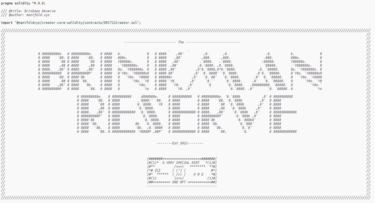 bryanbrinkman's tweet photo. Introducing...

The Brinkman Reserve™

A custom @manifoldxyz contract I will use for commissions, gifts, and more.✨ https://t.co/0iDZFu0w32