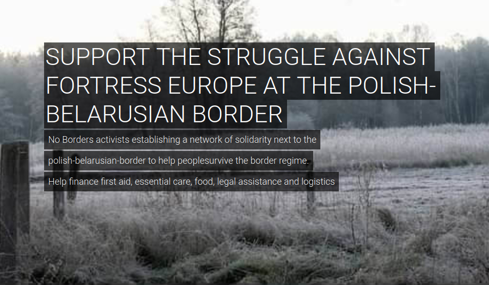 dresden_a's tweet photo. FUNDRAISING - Help the No Borders activists who are supporting migrants seeking international protection at the Polish - Belarusian border!
https://t.co/NlkmkBlO27

#LeaveNoOneBehind #Solidarity #polandborder #NoBorder #FightFortressEurope https://t.co/yBLJBKBEgO