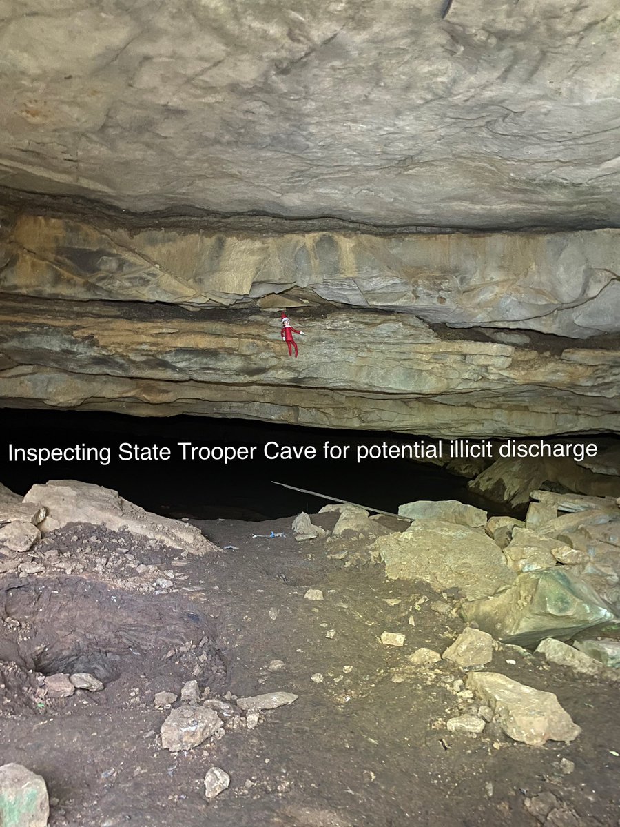 CityofBGKY's tweet photo. Today Public Works ECD took B.G. on lots of adventures! They also took advantage of her size and lowered her into an epikarst drain. Sadly, B.G. found trash carried by stormwater in the cave system below.
#litterbugsarenaughtylisted
#keepitcleanbg
#underbgky
(2/2) https://t.co/OsBU3rtESk