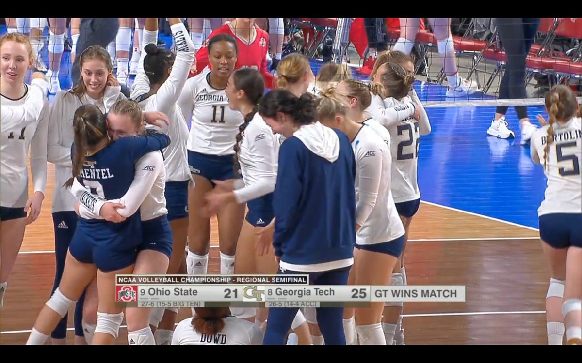 CabreraAngel's tweet photo. Tech wins!!!!!!!!!!! #HelluvaTeam #PointTech Congrats @GTVolleyball!!!!! https://t.co/yDJmZl1le0