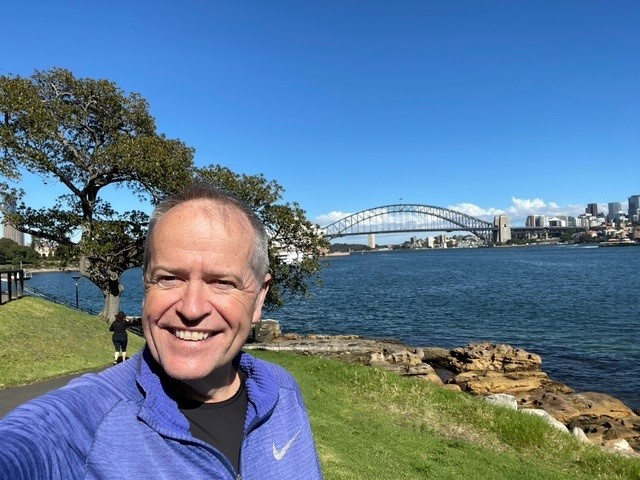 billshortenvcuc's tweet photo. Great to be back in Sydney for first time since February out for a run with fantastic views. https://t.co/Nu1lExgddo
