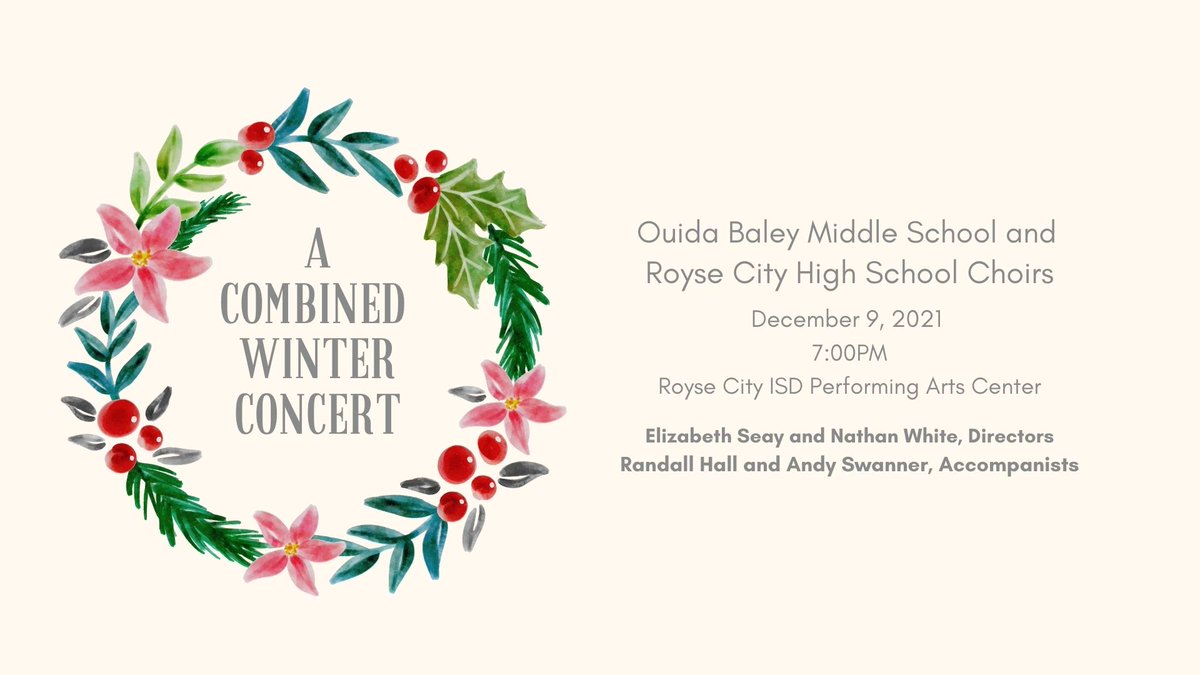 Join us for the combined winter concert tonight!