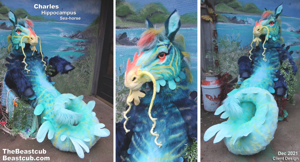 TheBeastcub's tweet photo. My first ever wheelchair client! I am honored to have been chosen to bring to life the design they created that takes full advantage of their seated state ☺️

(I was also just wholeheartedly thrilled to make a hippocampus, I've always had a soft spot for mythical seahorses yeees) https://t.co/5F12hFaiD4