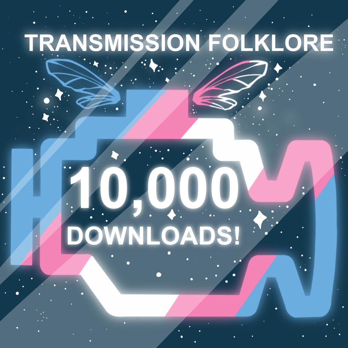 TransFolkPod's tweet photo. Transmission Folklore has reached 10,000 downloads! To celebrate, we're doing a sticker giveaway to 5 people who comment their favorite episode or character! Winners will be chosen on 12/19/2021 and notified by direct message! https://t.co/h1Fu3HnQUV