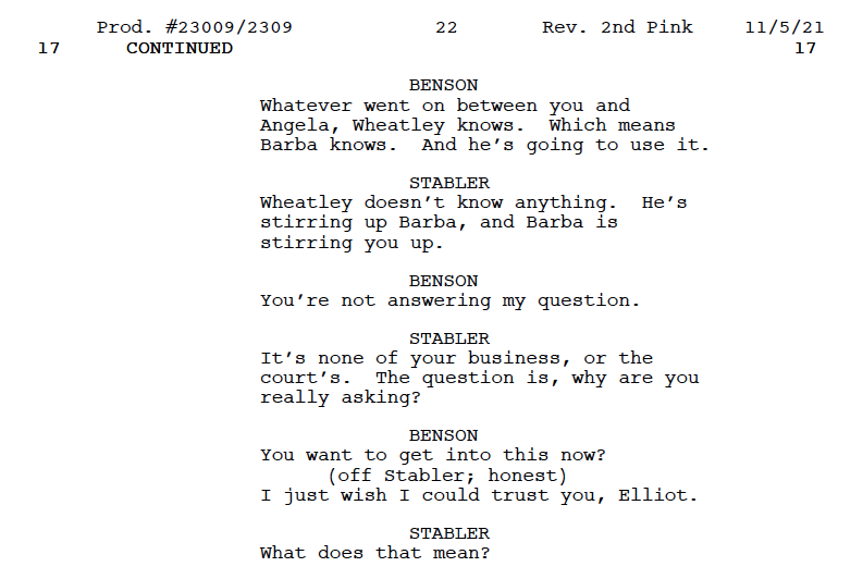 SVUWritersRoom's tweet photo. Relationships are all about trust, and tonight there's no escaping the hard questions. Be sure to tune in to #PeopleVsRichardWheatley @ 9/8c on @nbc π
#SVUxOC #ScriptSpoiler https://t.co/FBWKwPMEt2