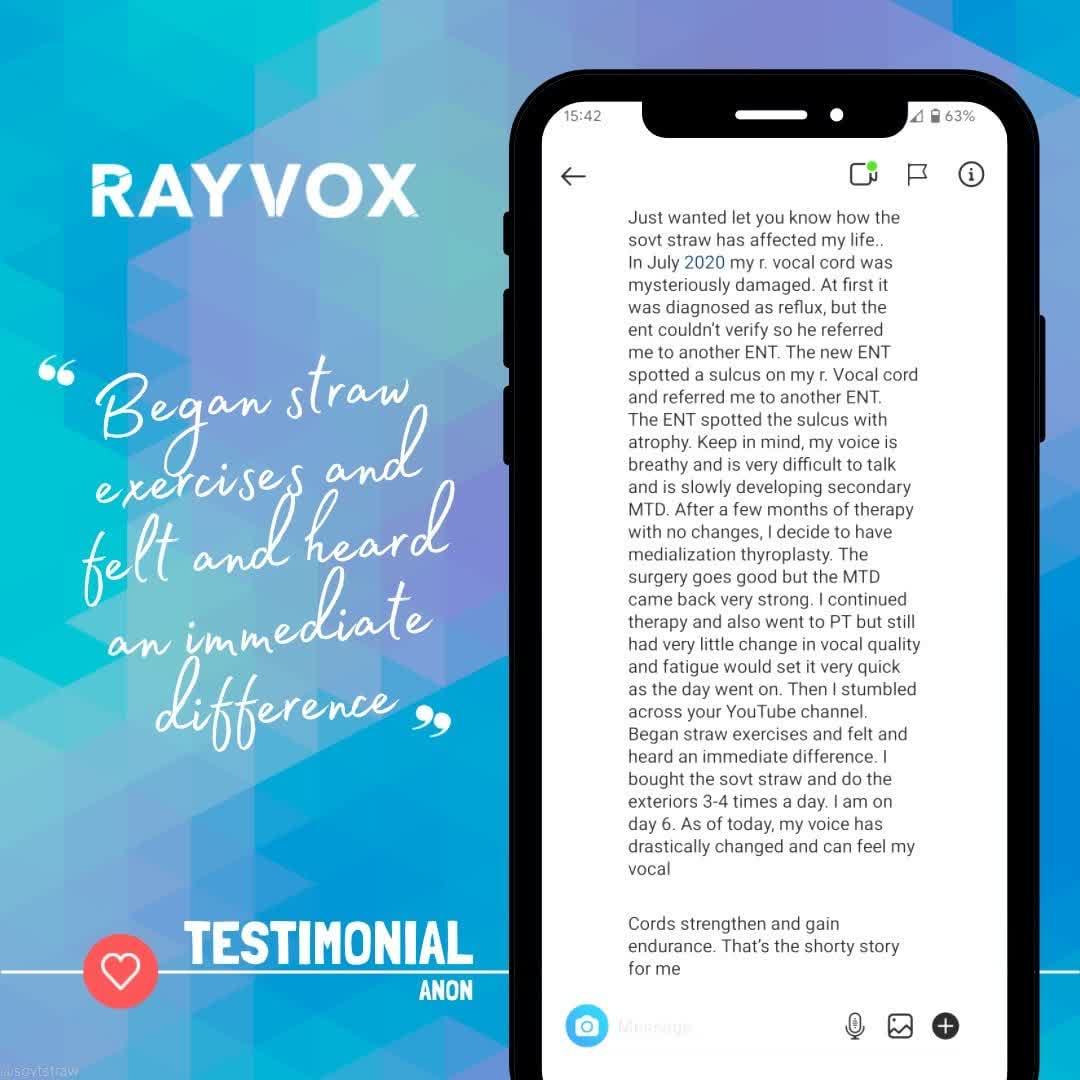 Just had this wonderful testimonial via a DM on Instagram. I asked if I could share this anonymously, as it might help someone with similar vocal afflictions find some aid in straw work. ❤️