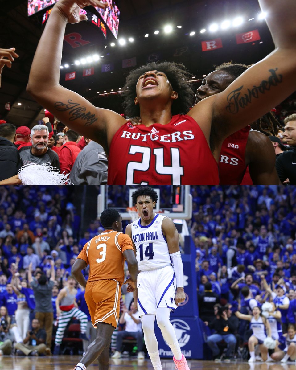 Have yourself a night, Jersey! 👏 

Rutgers 70, (1) Purdue 68
(23) Seton Hall 64, (7) Texas 60