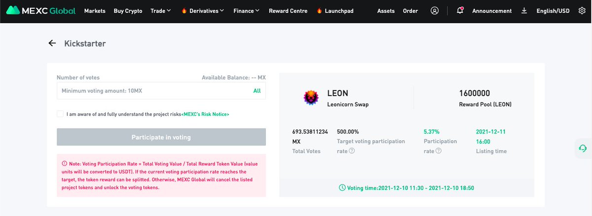 MEXC_Builders's tweet photo. $LEON Kickstarter is now LIVE 🔥

Help @swapleonicorn team to reach the target 500% participation rate and grab from the 1,600,000 $LEON airdrops ➡️ https://t.co/0gND6V4PUO

#LEONICORNSWAP #MEXCGlobal #Kickstarter

💚Follow for more listing updates! https://t.co/U2F3n77C3F