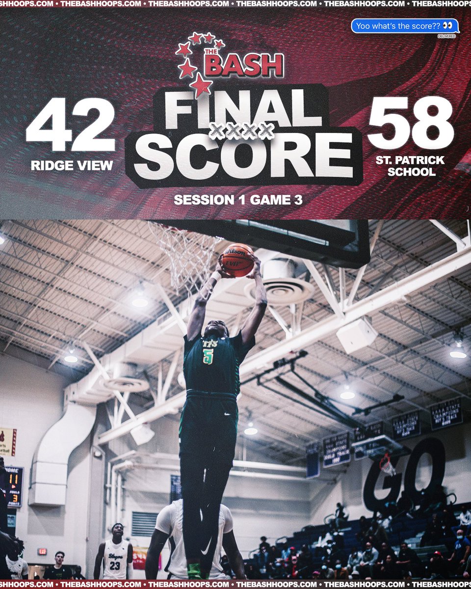 BojanglesBash's tweet photo. 🚨 FINAL 🚨

St. Patrick School 58
@RidgeViewHoops 42 https://t.co/VMxzxh8GqV