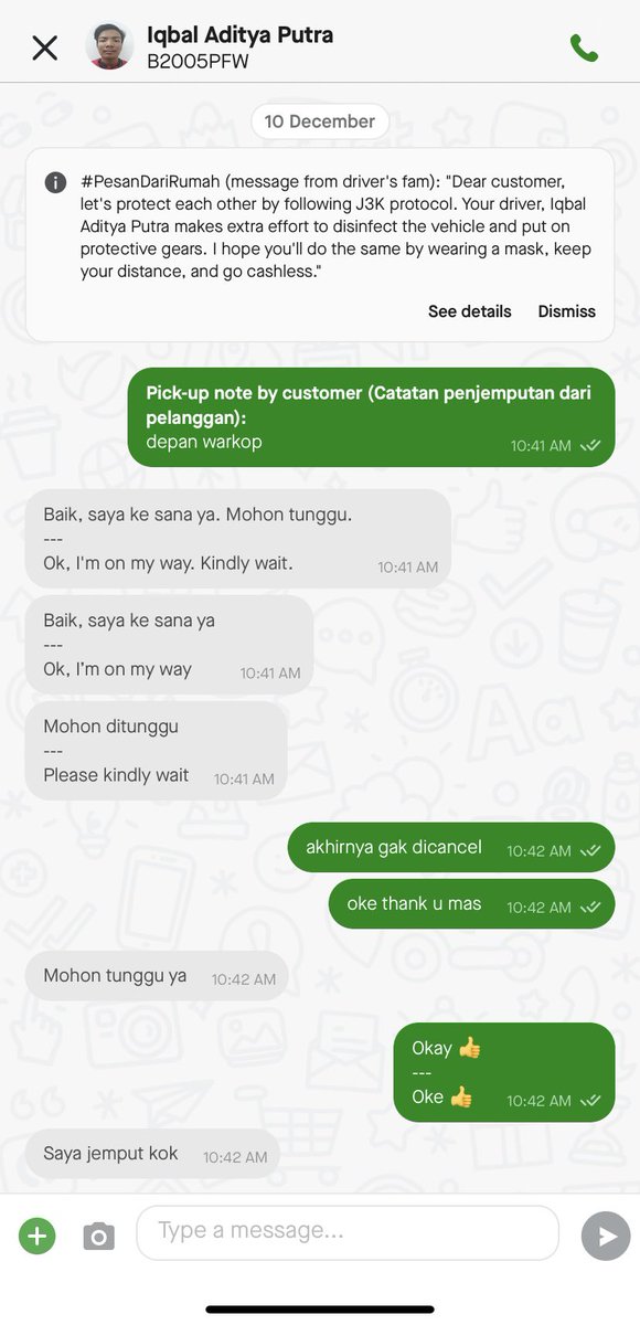 setelah ada kali 10x dicancel, mas iqbal ini penyelamat hectic gue <a href="/gojekindonesia/">Gojek Indonesia</a> tolong kasih dia apresiasi.