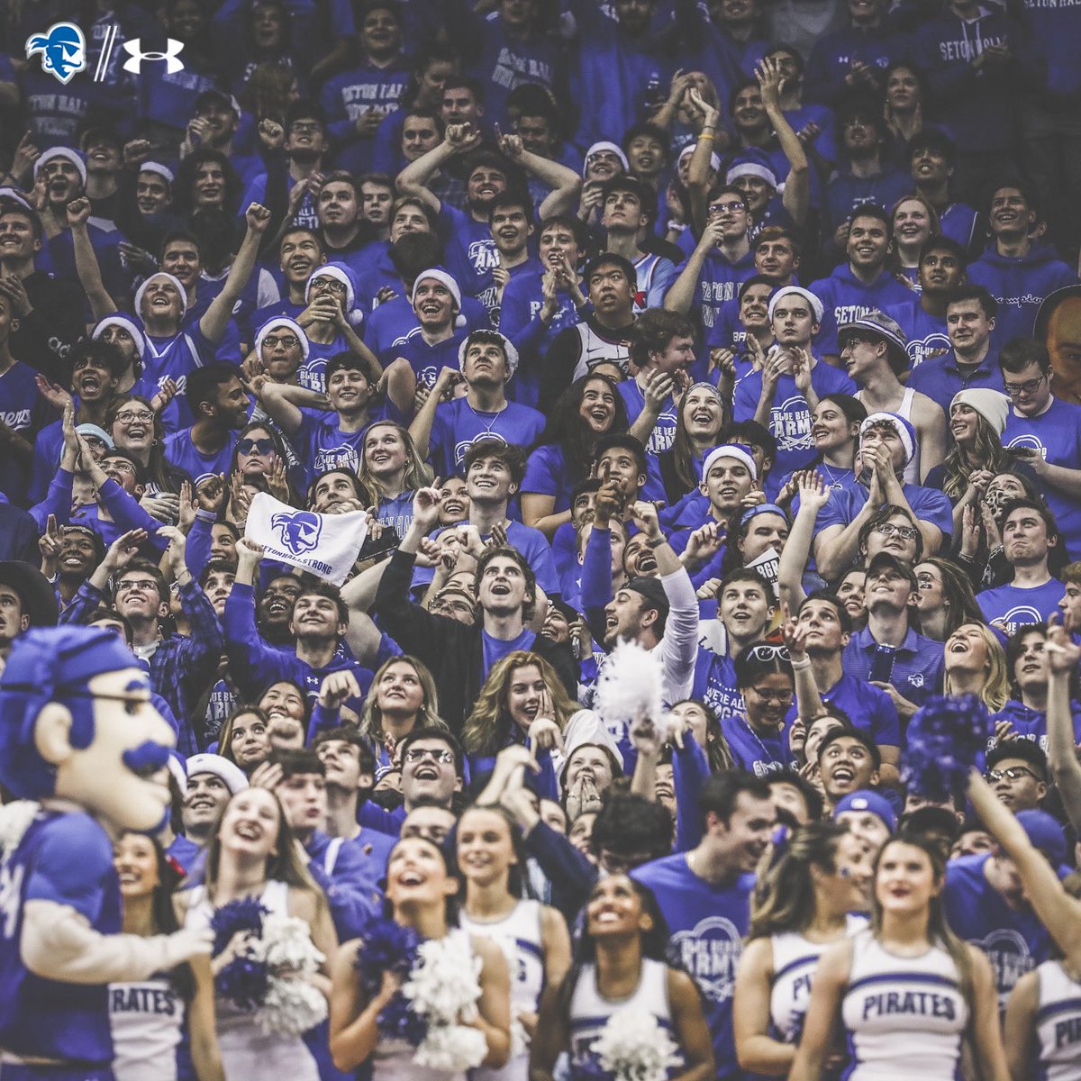 SHUAthletics's tweet photo. Take a bow, @setonhall students! Tonight was 🔥🔥🔥 #HALLin 🔵⚪️ https://t.co/YBCsQ5rAiU