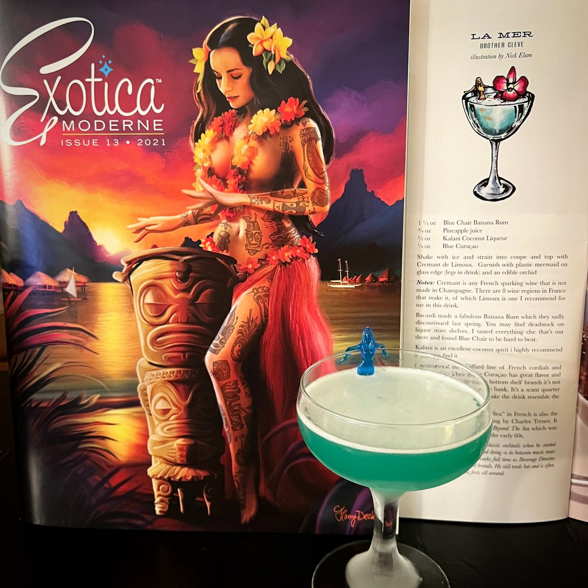 JRCX's tweet photo. Exotica Moderne #13 is out! Great cocktail recipes like this one from @BrotherCleve + My visit to Boston to check out the Tiki Scene! Get your copy at https://t.co/6Xf7LqbFNW - THEY SELL OUT FAST - No Joke! #tiki #polynesianpop #cocktails #mixology #music #food #exoticamoderne https://t.co/hlwkToS5Lq