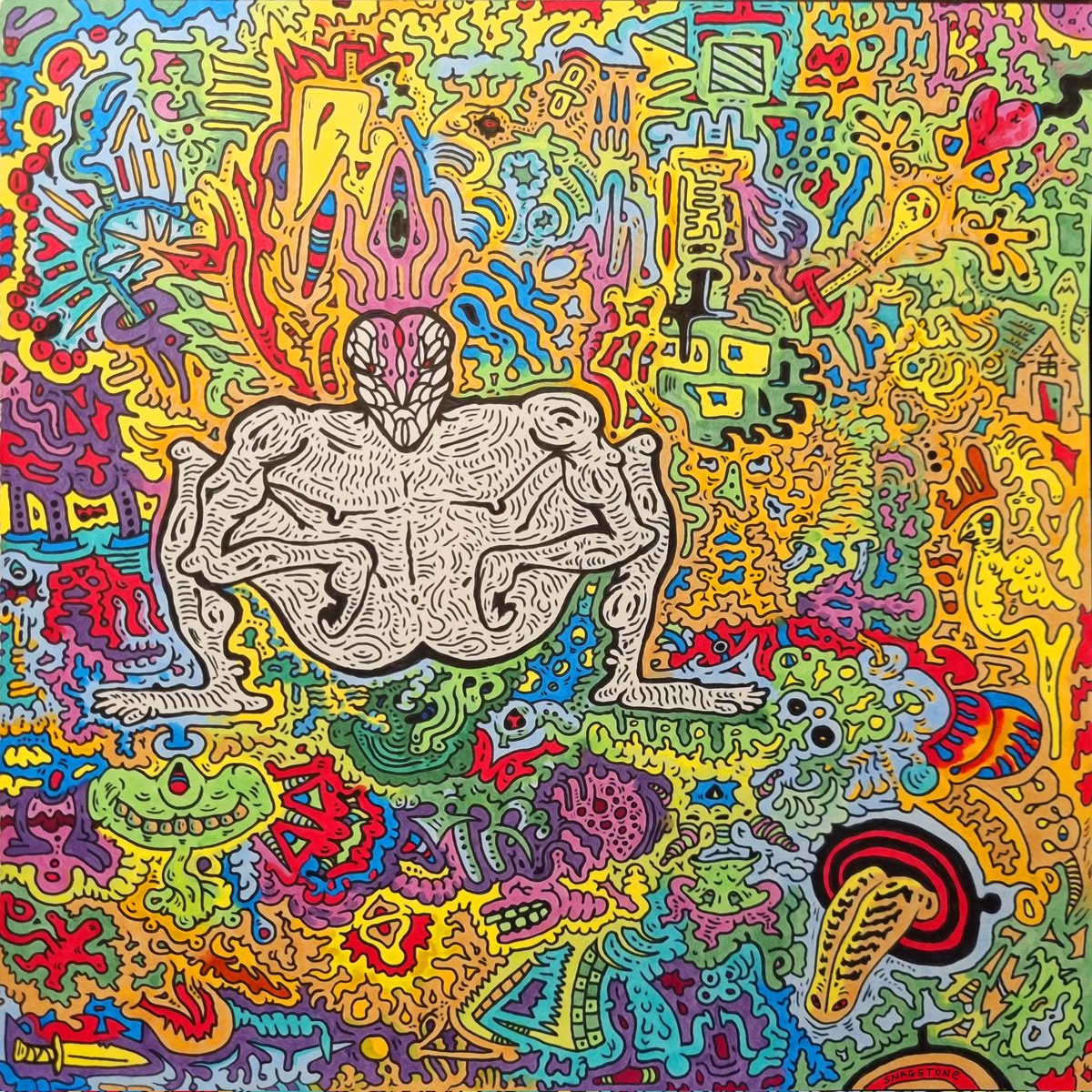 snagstone's tweet photo. SQUAT
.
.
.
#psychedelicart #psychedelic #trippy #trippyart #sketchbook #copicmarkers #fineliners #linework #improvisationalart #photoshop #wacom #digitalart #drawingonpaper  #animation #aussieart #streetart #melbourneartist #kglw #theeohsees #nft https://t.co/lOhzrOgfjO