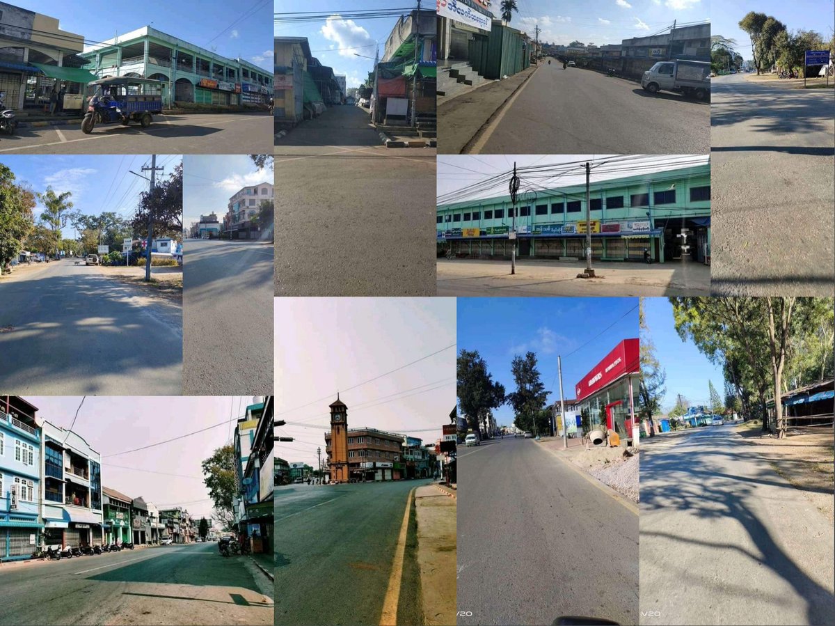 Silent Strike scene on the morning of Dec 10 in #PyinOoLwin Tsp showing that we own our city and that our city does not belong to the dictator and its henchmen.
#SilentStrike
#OurCityOurRules
#Dec10Coup 
#WhatsHappeningInMyanmar
