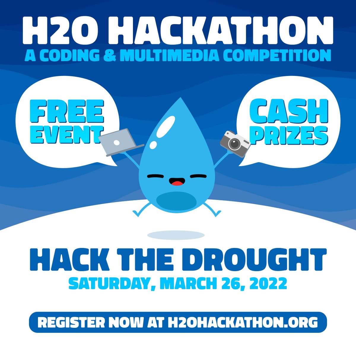 CodeStackStkn's tweet image. Calling all Middle School, High School and College students...it's time to hack the drought! REGISTER NOW AT H2OHACKATHON.ORG @TheSJCOE @calwater @RestoretheDelta @bosscopiers @sanjoaquinpart1 @UOPacific @StocktonUnified @BrennaBeeG @ChairmanCa @CaWaterBoards