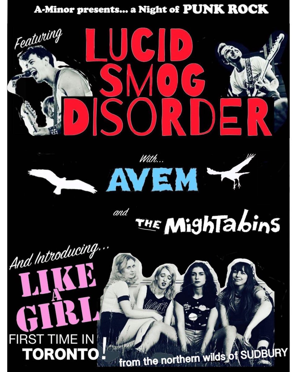 a new Show alert! <a href="/HardLuckBar/">Hard Luck Bar</a> with <a href="/LucidSmogDsrdr/">Lucid Smog Disorder</a> #avem #likeagirlband !!! #shortsongsarepunkrock #haveasandwich