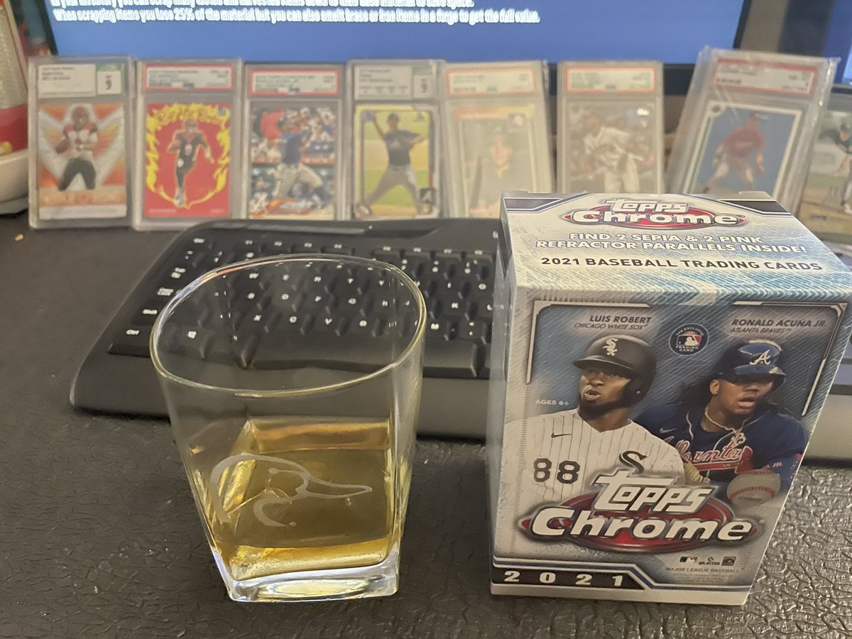 WaxStack's tweet image. About to sip on some 14 yr Glenlivet and rip a box of chrome!