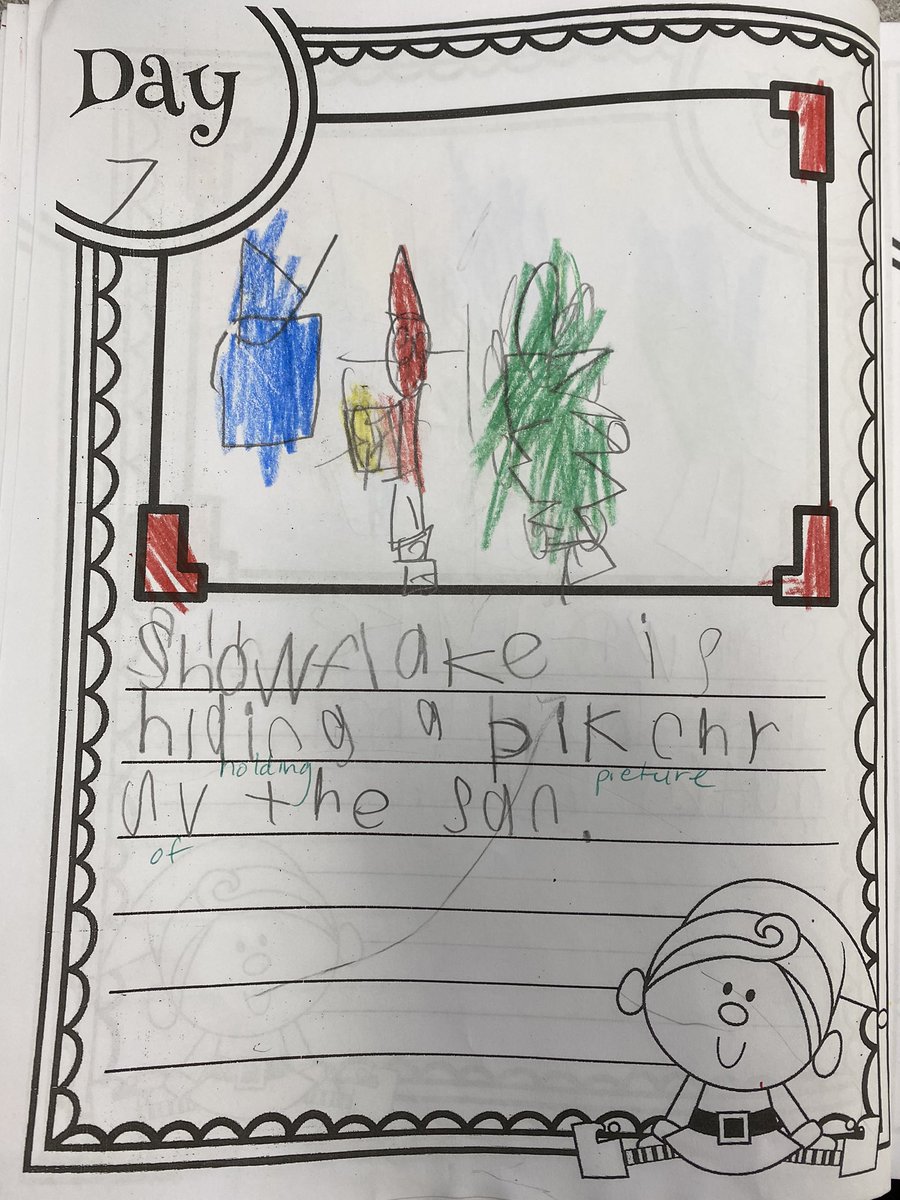 jovteach's tweet photo. Look what Snowflake found today! She had some fun matching letters and sounds. We love writing about all her adventures! #ClassroomElf #SnowflakeAdventures #WEStandTogether #becomebelongNYCSD @WESpolarbears https://t.co/5AQSEL8kWb