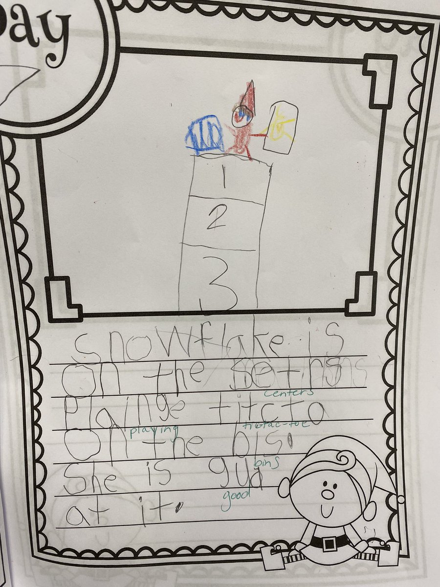 jovteach's tweet photo. Look what Snowflake found today! She had some fun matching letters and sounds. We love writing about all her adventures! #ClassroomElf #SnowflakeAdventures #WEStandTogether #becomebelongNYCSD @WESpolarbears https://t.co/5AQSEL8kWb
