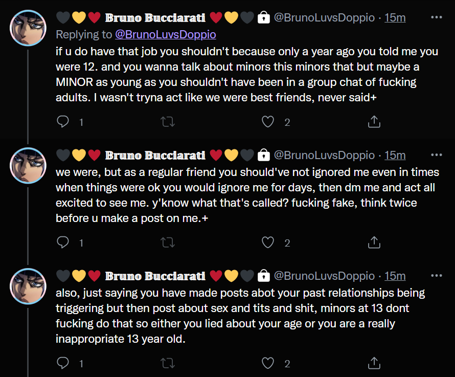 L30N34BBACH10's tweet photo. /literally this person just straight up lied to try to make them look like a predator when they are not, how is asking your followers to ERP mean they are trying to SPECIFICALLY ask the minors to rp? that's literally just an assumption. this stuff is really fucked up. + https://t.co/jaJX3YkBLd