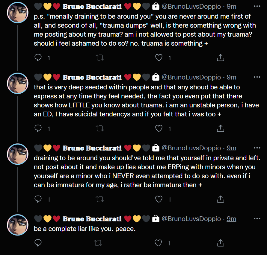 L30N34BBACH10's tweet photo. /literally this person just straight up lied to try to make them look like a predator when they are not, how is asking your followers to ERP mean they are trying to SPECIFICALLY ask the minors to rp? that's literally just an assumption. this stuff is really fucked up. + https://t.co/jaJX3YkBLd