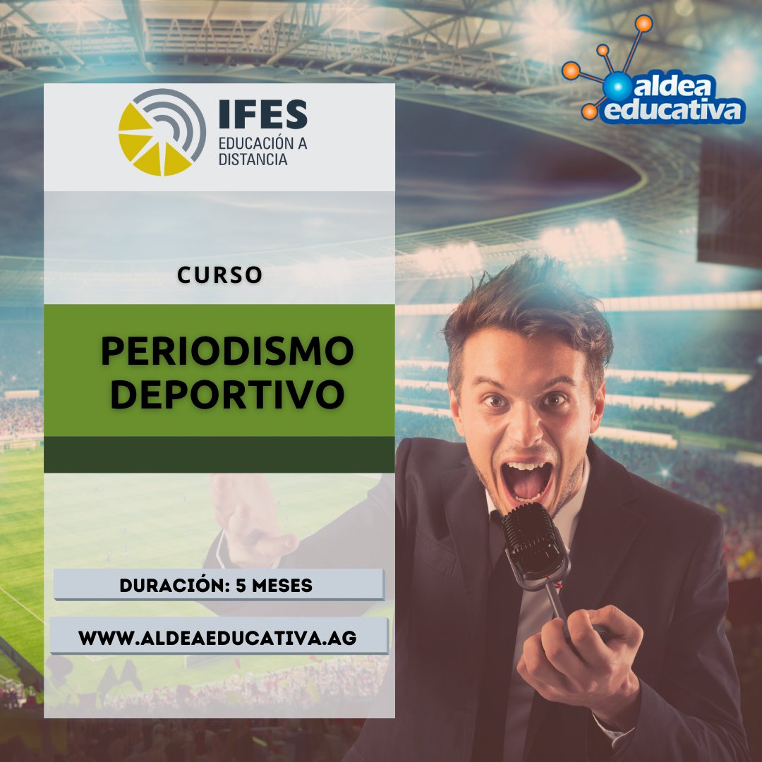 𝘐𝘯𝘴𝘤𝘳𝘪𝘣𝘪𝘵𝘦 a través de nuestra página ⇝ ᴡᴡᴡ.ᴀʟᴅᴇᴀᴇᴅᴜᴄᴀᴛɪᴠᴀ.ᴀɢ
o solicítalo por MD.

#periodismodeportivo #deporte #cursoonline #virtual #deporte #periodismo #curso