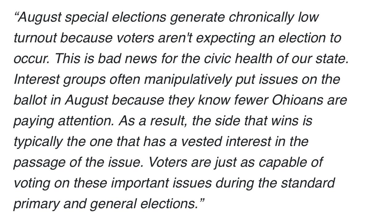 FrankLaRose's tweet image. 🚨BREAKING🚨 Republicans and Democrats came together in the Ohio House to pass legislation eliminating low-turnout, wasteful August special elections. Onto the Senate!

Read my full statement here: ohiosos.gov/media-center/p…