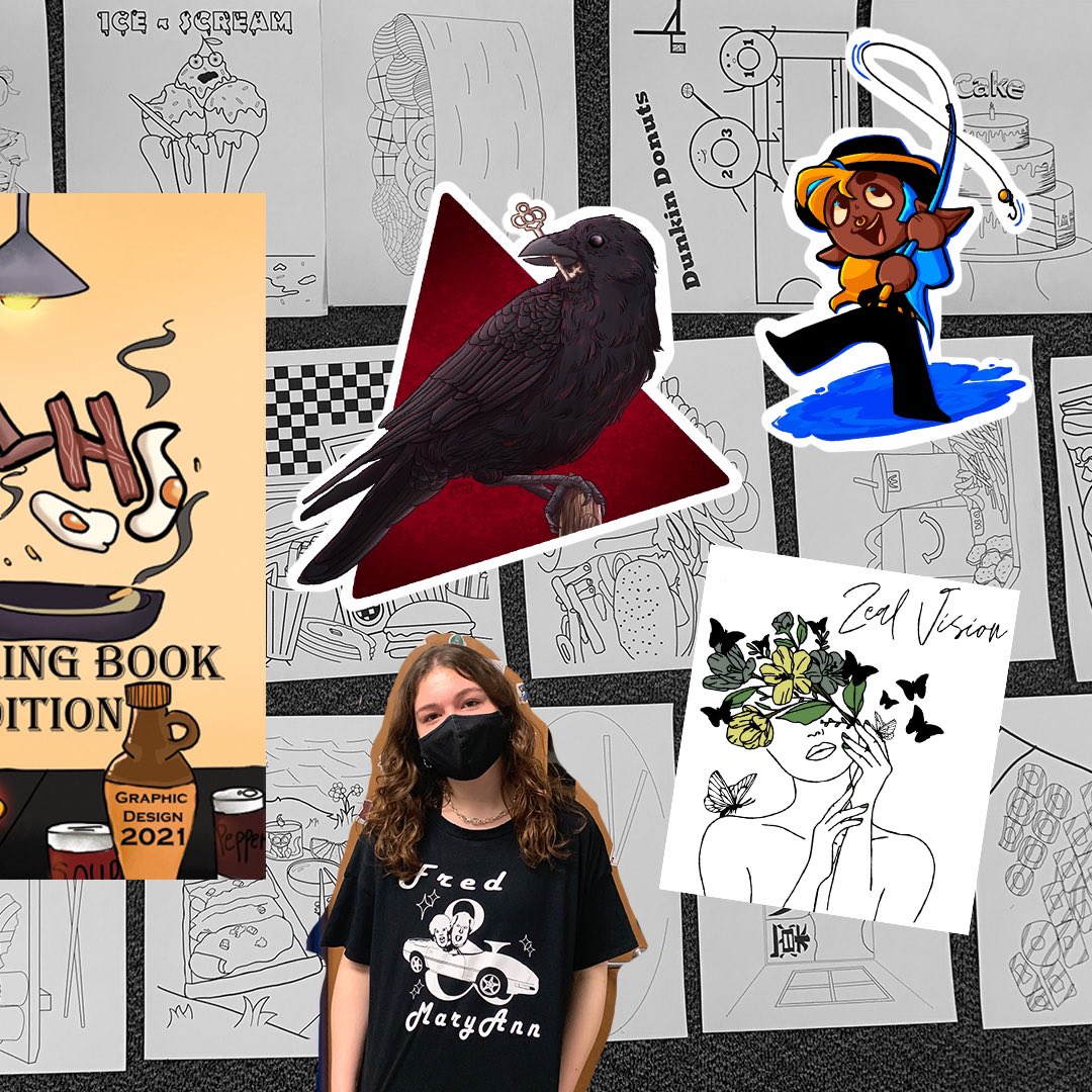 Sign up for Graphic Design next year! This semester alone students created &amp; installed murals throughout the school, created a coloring book and are designing a sticker for their annual sticker exchange! 

Join in on the creative fun next year! #GraphicDesign #WeAreLemont