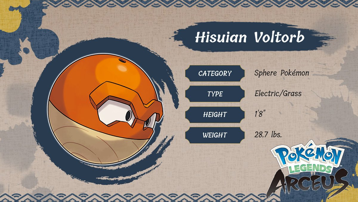 Now THAT'S an interesting typing! If Hisuian Voltorb's evolution has stats  similar to Kantonian Electrode, it'll be the fastest Grass-type we've seen  yet!, image size:1200x679