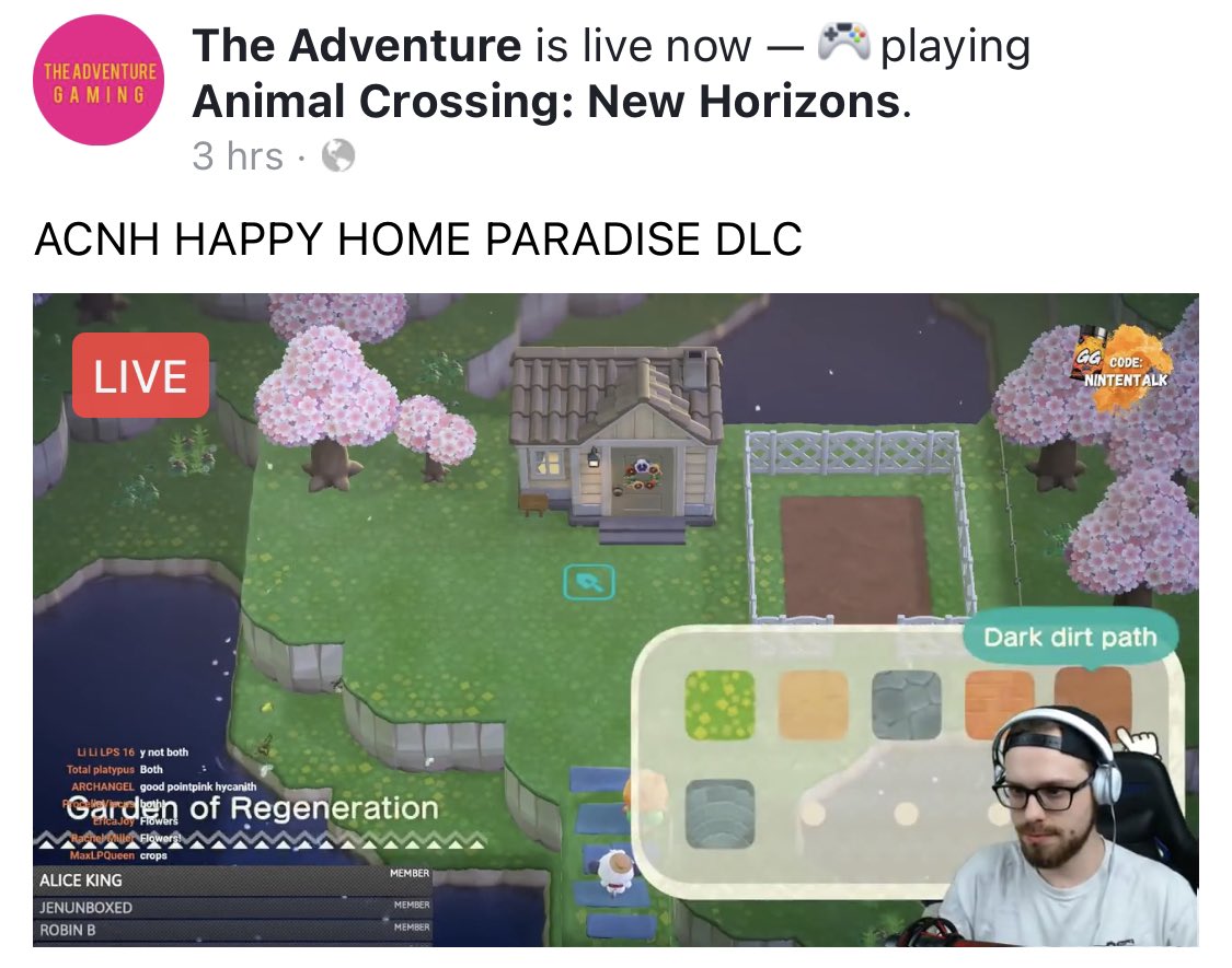 NintenTalk's tweet photo. I hate bringing attention to these kind of people but it seems like Facebook accounts are live streaming old live streams of AC creators. This particular page has taken streams of myself, @consolecaito and @EJPlayss Any reports are much appreciated. https://t.co/pIUGzOmbKm