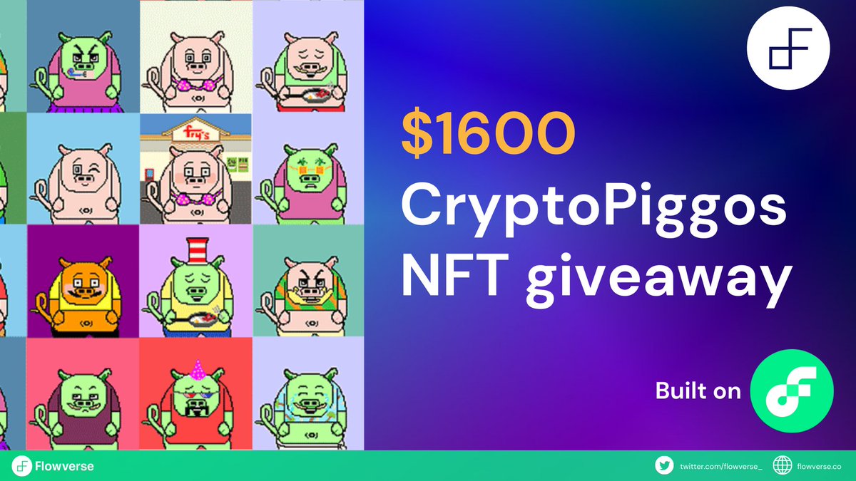 Piggos_nft's tweet photo. 🐷CRYPTOPIGGO GIVEAWAY🐷
@Piggos_nft is coming to @flow_blockchain on Dec 15!

We're giving out $1600 in NFTs to 10 lucky winners!

Join the Piggoverse of 10,000 unique Piggos NFTs
https://t.co/AHFwDHt8kI

Follow instructions to enter⬇️
https://t.co/sX9l0cyxFK
@flowverse_ https://t.co/J2URZZshRm