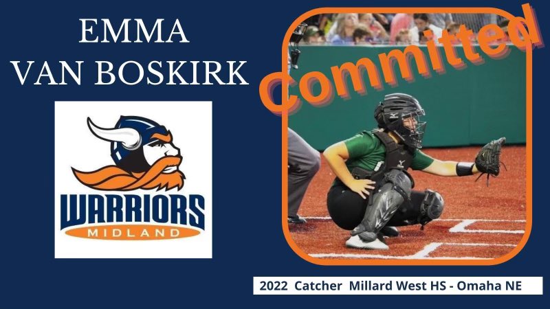 I am beyond excited to announce that I will be continuing my academic and softball career at Midland University! A huge thank you to my family, teammates and coaches for supporting me along the way.  Go Warriors!🧡💙 <a href="/MidlandUSB/">Midland Softball</a>