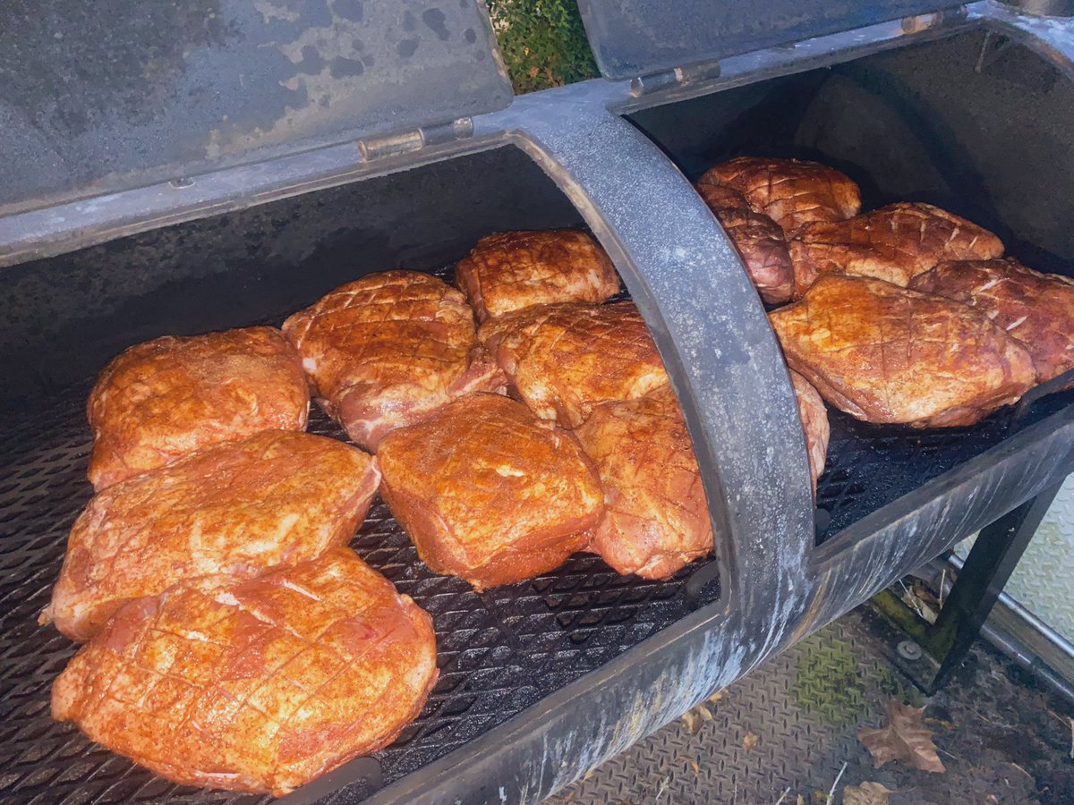 DrAndyReddock's tweet photo. Let the fun begin! A LOAD of pork shoulders on the pit for our faculty and staff appreciation lunch and our basketball tournament hospitality room tomorrow.
Low and slow…
All. Night. Long.🍖🔥 
GO DOGS!
#BBQFreak #ICookToo https://t.co/AqvtM3dlpT