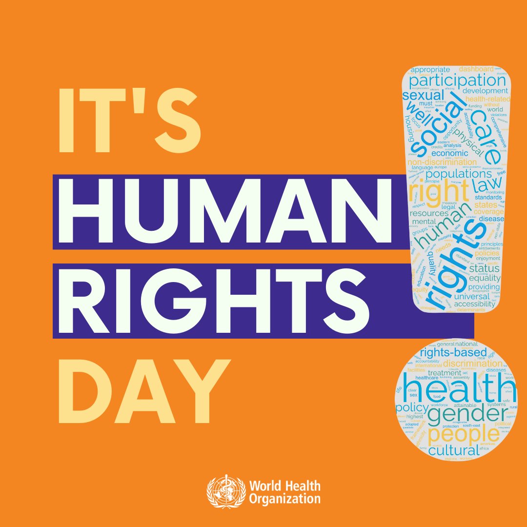 On #HumanRightsDay our message is clear: HEALTH IS A HUMAN RIGHT To achieve #HealthForAll, the 🌎🌍🌏 needs to build sustainable, peaceful societies based on equality & non-discrimination, equal opportunities & respect for the rights & freedoms of all. bit.ly/3EGfDoA