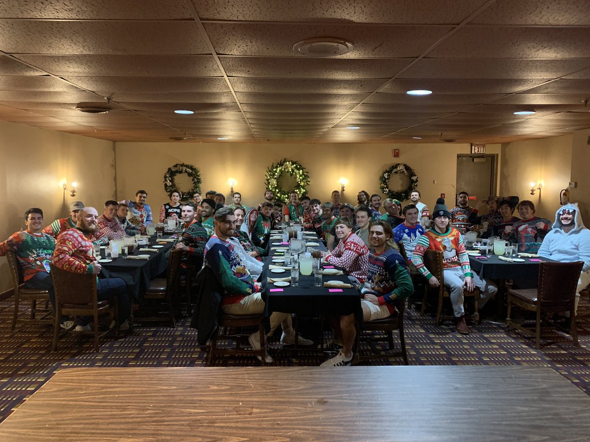 Bruin Christmas dinner. Guys have some awesome sweaters! Thank you to Cascio’s Steakhouse for hosting us.