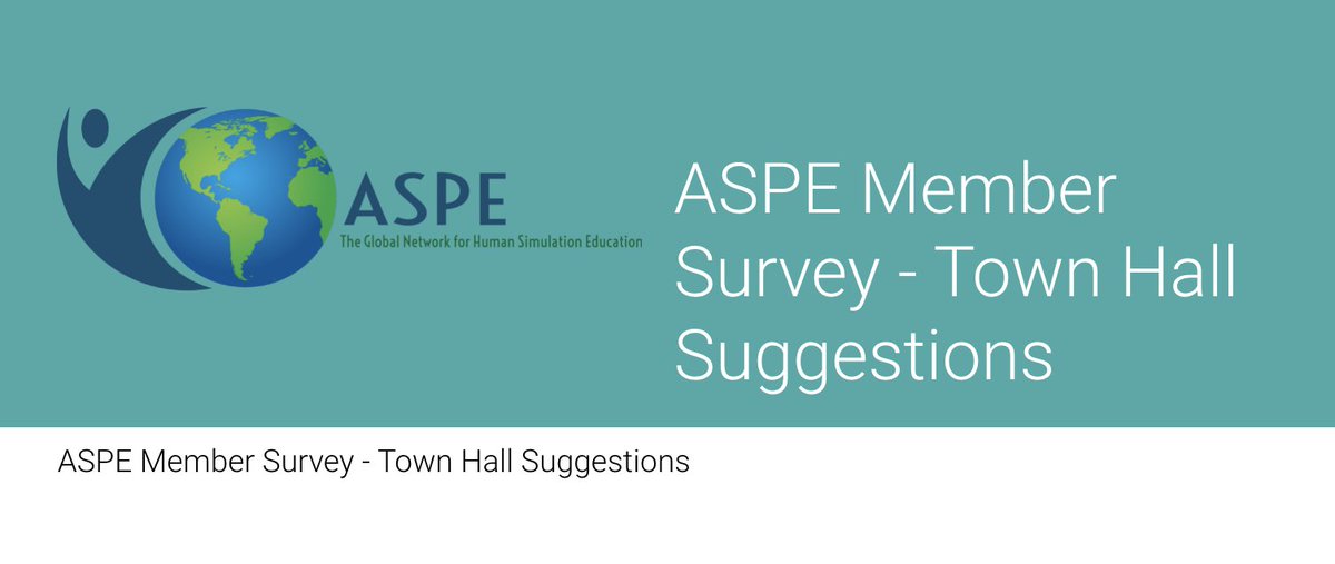 ASPE Member Survey Town Hall 📢

We're reaching out to ask for your input on content for the upcoming 2022 ASPE MEMBER SURVEY through this secure online link available now through Jan 21st, 2022: 

surveymonkey.com/r/NPT2XB2 

Imagine our future and make your voice heard! 
#ASPE2022