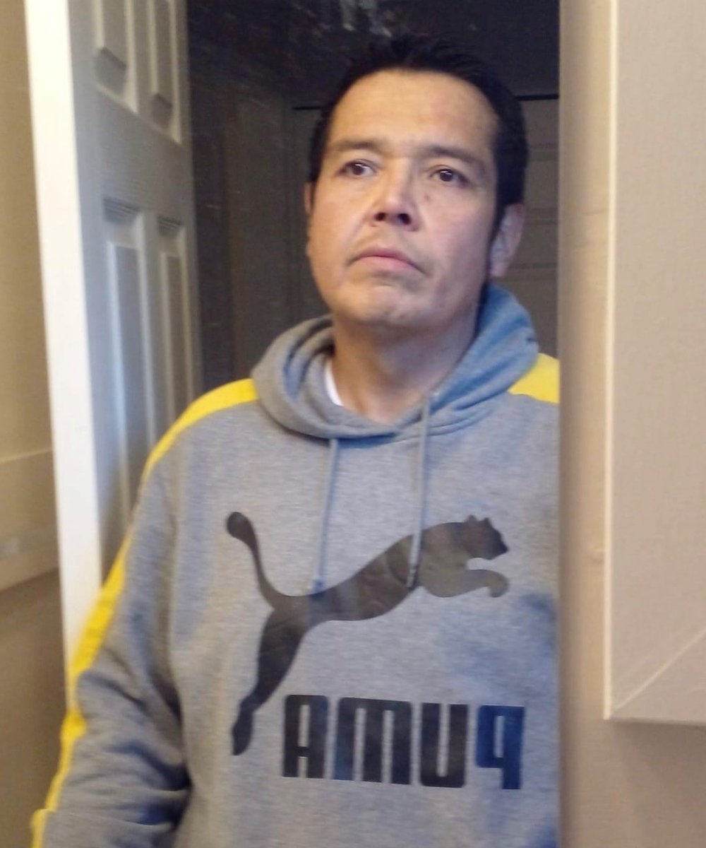 SarahRyanYEG's tweet photo. Missing man from #SaddleLake: Phillip Wade Favel (44 y/o) was last seen on Nov. 21 at his home in Saddle Lake. RCMP say Phillip travels to #FrogLake &amp; #yeg. He's 5'7, 230 lbs, has brown eyes and brown hair. Was wearing black UnderArmour sweater, white t-shirt, jeans, had goatee. https://t.co/8fln0jO0D8