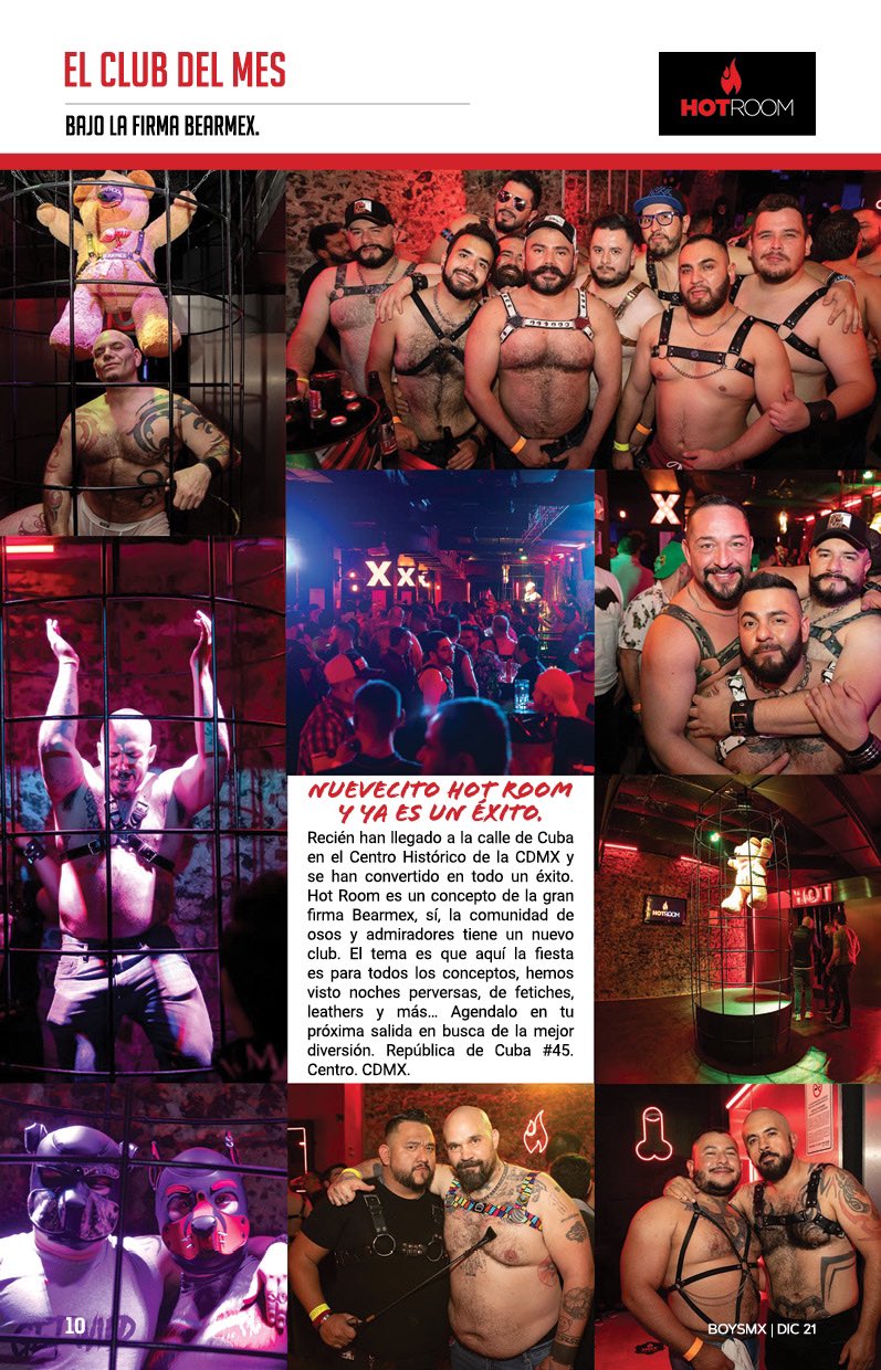 Nuevecito @HotRoomMx y ya es un éxito. Bajo la firma de @Bearmex ?? #elclubdelmes en @revistaboysmx de
