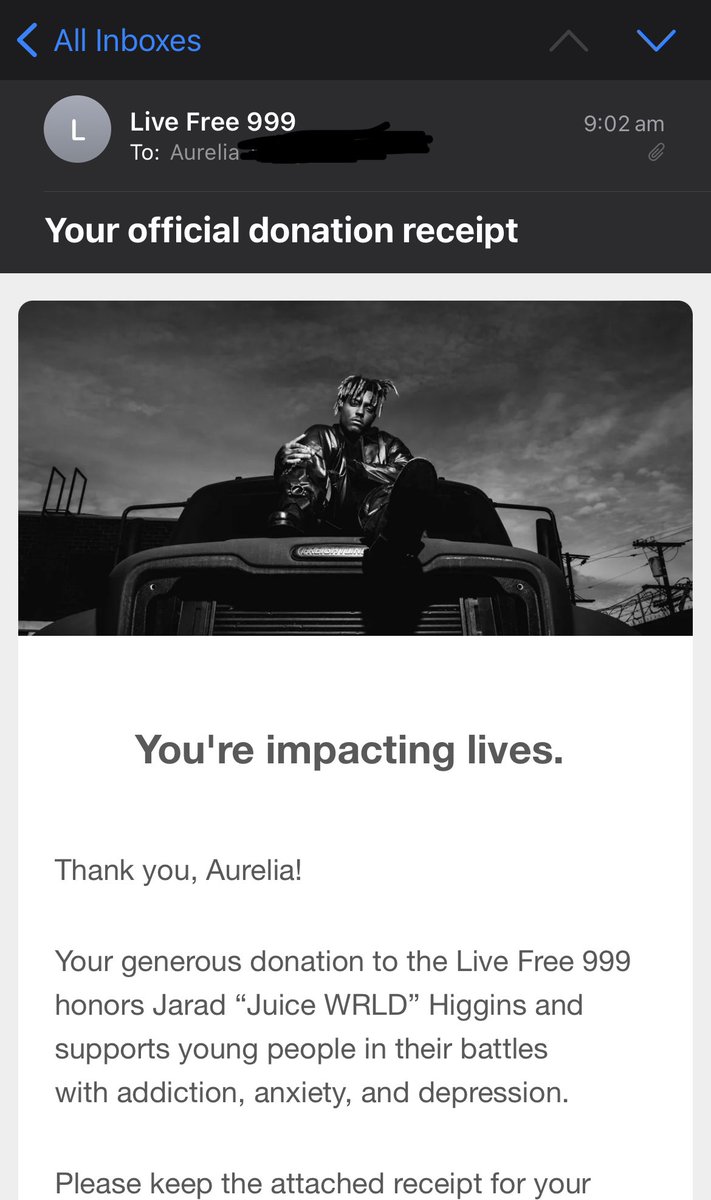 Donated to Juice Wrld’s foundation set up by his mum in his honour to support youths battling addiction, anxiety, and depression If you are unable to donate that’s ok, maybe share about the foundation instead #ARMYxLiveFree999 eifoundation.org/partners/live-…