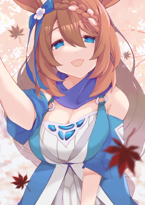 あらあら、頭に葉っぱさんがついてますよ~♪

#ウマ娘プリティーダービー 
#スーパークリーク 