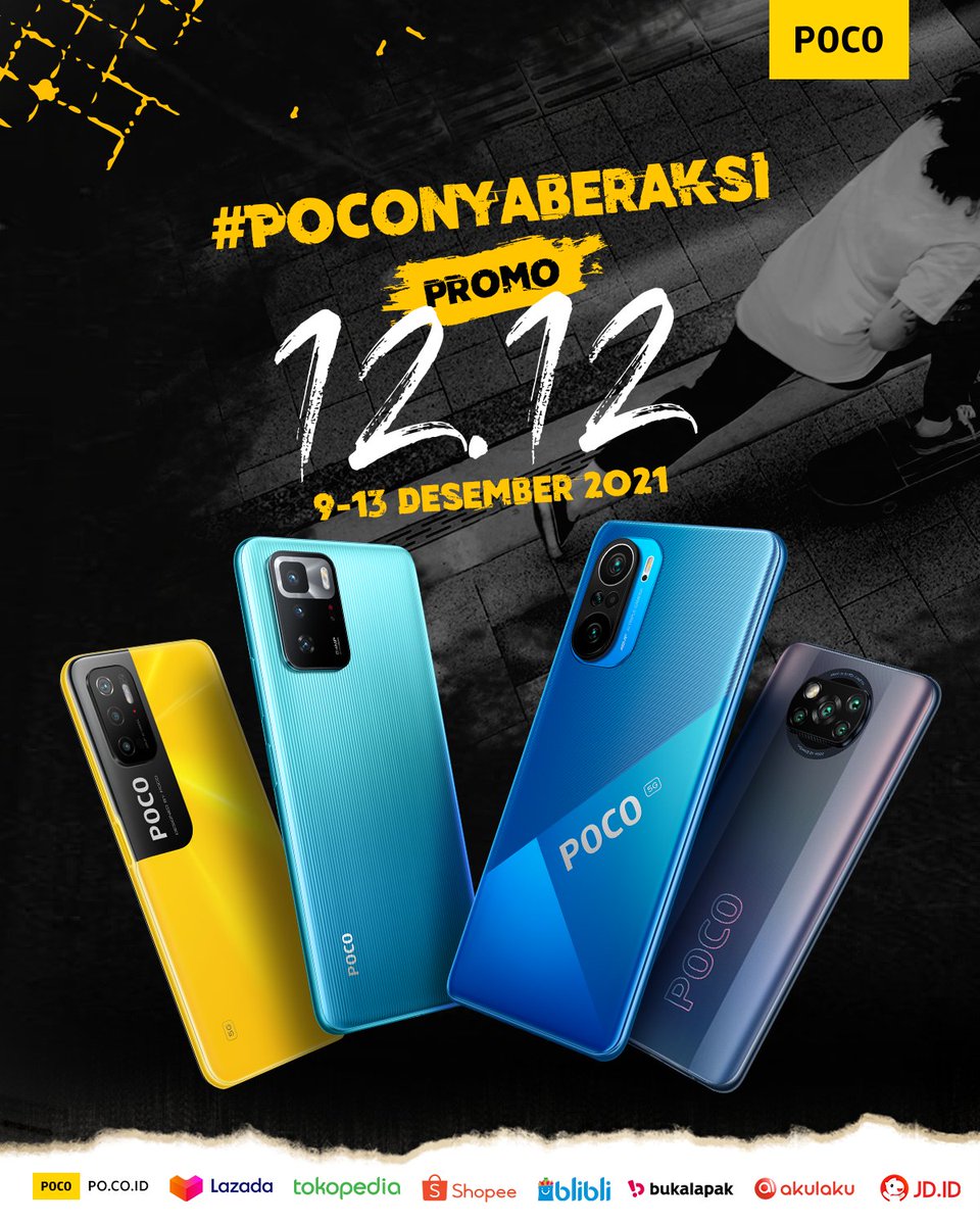 herrysw's tweet photo. Turut meramaikan momen Harbolnas, POCO mengadakan #POCOnyaPromo 12.12 pada 9-13 Desember 2021. 

Berbagai tipe ponsel POCO didiskon hingga Rp200 ribu.

Selain itu, POCO menghadirkan Special Package Edisi Terbatas POCO x Crooz dan Special Box POCO x Herzven. https://t.co/iOEiFoftei