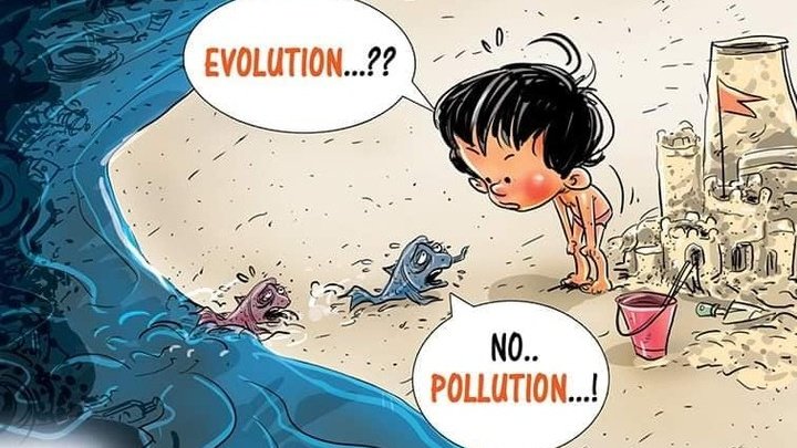 Evolution or Pollution ?
Pitiful fish in the photo urging humans to stop pollution. But humans without thinking put plastic in water bodies which in return causes health hazardous to aquatic life. This may lead to fatal even. PLEASE #StopPlastic 🙏