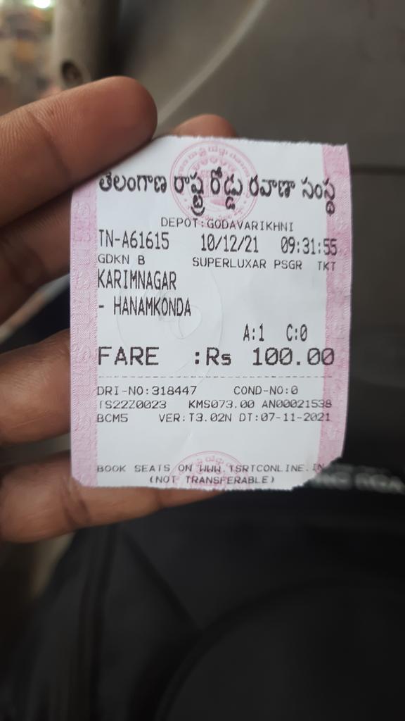 AzeezFaizan's tweet photo. Sir @tsrtcmdoffice as a regular traveler I request you to start a super luxury service from karimnagar to hanamkonda in traffice hours #ichoosetsrtc https://t.co/mF11jV7XTY
